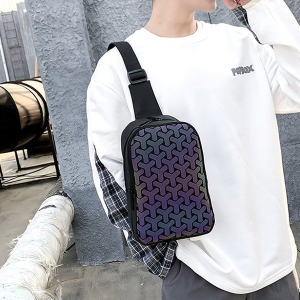 Luminous Geometric Rhombus Bag, Shoulder Bag, Chest Bag - Image 2