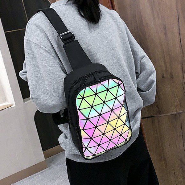 Luminous Geometric Rhombus Bag, Shoulder Bag, Chest Bag - Image 6