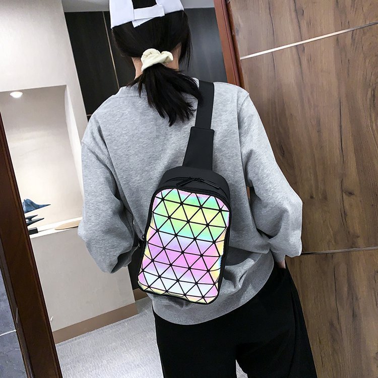 Luminous Geometric Rhombus Bag, Shoulder Bag, Chest Bag - Image 8